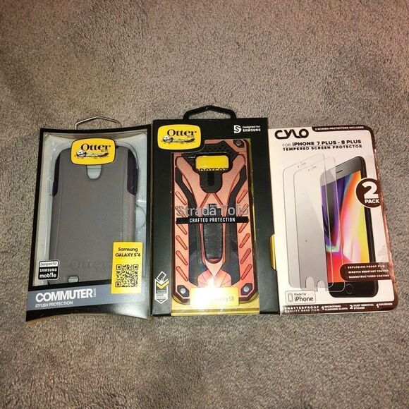 SAMSUNG GALAXY + IPHONE CASE & SCREEN PROTECTOR LOT OTTER BOX ETC - Picture 1 of 5